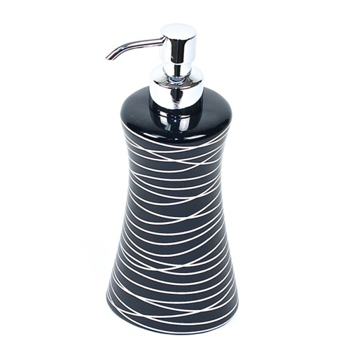 Soap Dispenser, Modern Anthracite and Silver Finish, Ceramic Gedy 3981-57